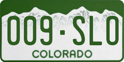 CO license plate 009SLO