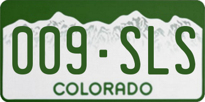 CO license plate 009SLS