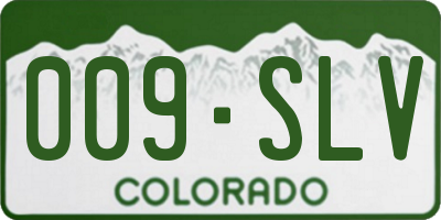 CO license plate 009SLV