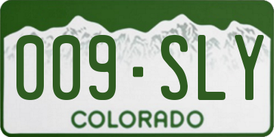 CO license plate 009SLY