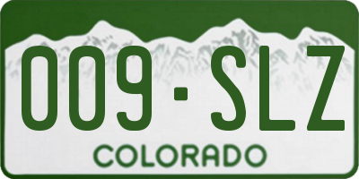 CO license plate 009SLZ
