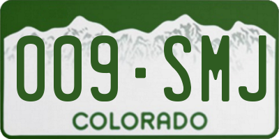 CO license plate 009SMJ