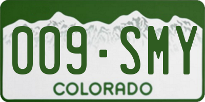 CO license plate 009SMY