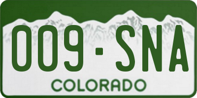 CO license plate 009SNA