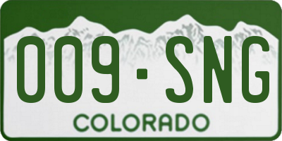 CO license plate 009SNG
