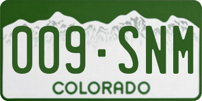 CO license plate 009SNM