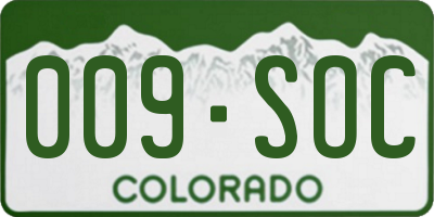 CO license plate 009SOC