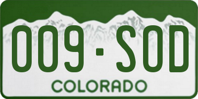 CO license plate 009SOD