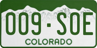 CO license plate 009SOE