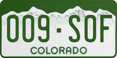 CO license plate 009SOF