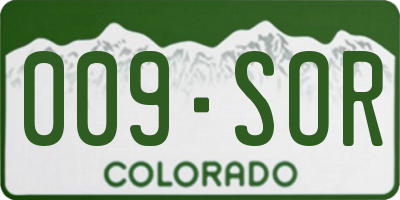 CO license plate 009SOR