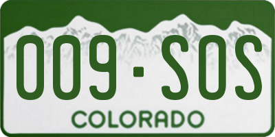 CO license plate 009SOS