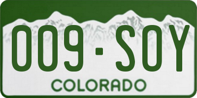 CO license plate 009SOY
