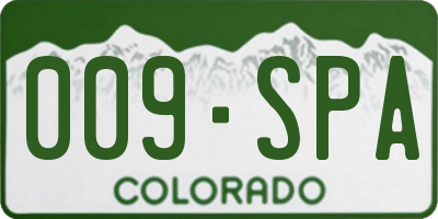 CO license plate 009SPA