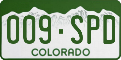 CO license plate 009SPD