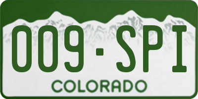 CO license plate 009SPI