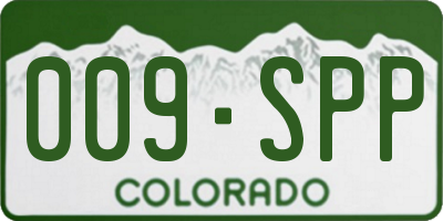 CO license plate 009SPP