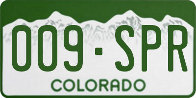 CO license plate 009SPR