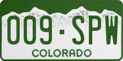 CO license plate 009SPW