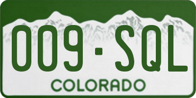CO license plate 009SQL