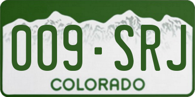 CO license plate 009SRJ