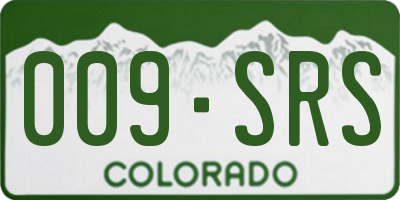 CO license plate 009SRS