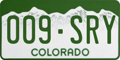 CO license plate 009SRY