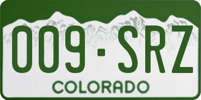 CO license plate 009SRZ