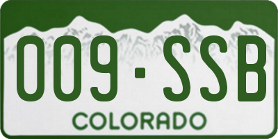 CO license plate 009SSB