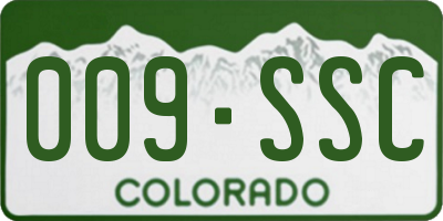 CO license plate 009SSC