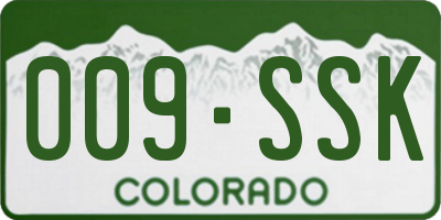 CO license plate 009SSK