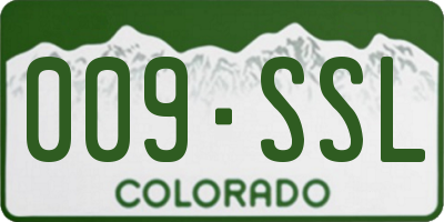 CO license plate 009SSL