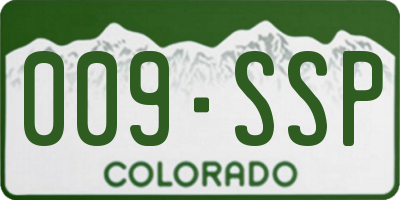 CO license plate 009SSP