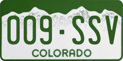 CO license plate 009SSV