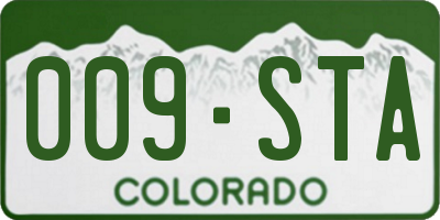 CO license plate 009STA