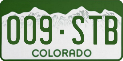 CO license plate 009STB