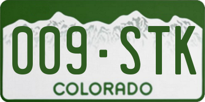 CO license plate 009STK