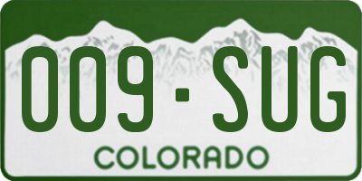CO license plate 009SUG