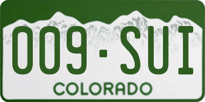 CO license plate 009SUI