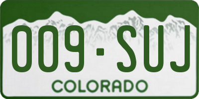 CO license plate 009SUJ