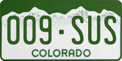 CO license plate 009SUS