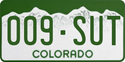 CO license plate 009SUT