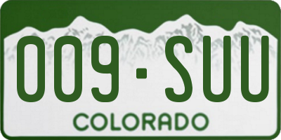 CO license plate 009SUU