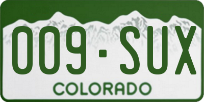 CO license plate 009SUX