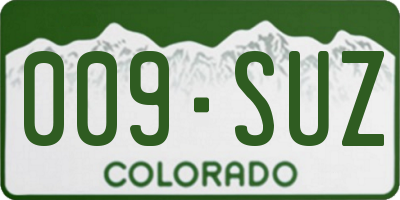 CO license plate 009SUZ
