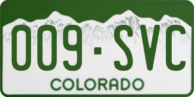 CO license plate 009SVC