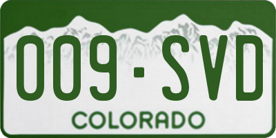 CO license plate 009SVD