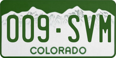 CO license plate 009SVM