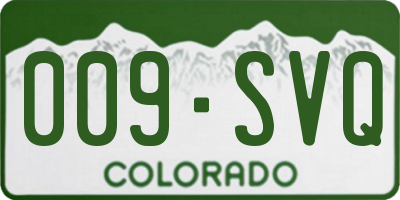 CO license plate 009SVQ