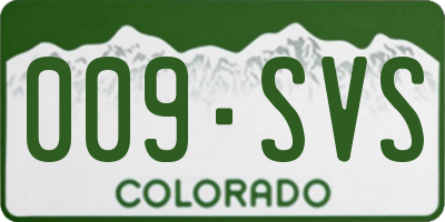 CO license plate 009SVS